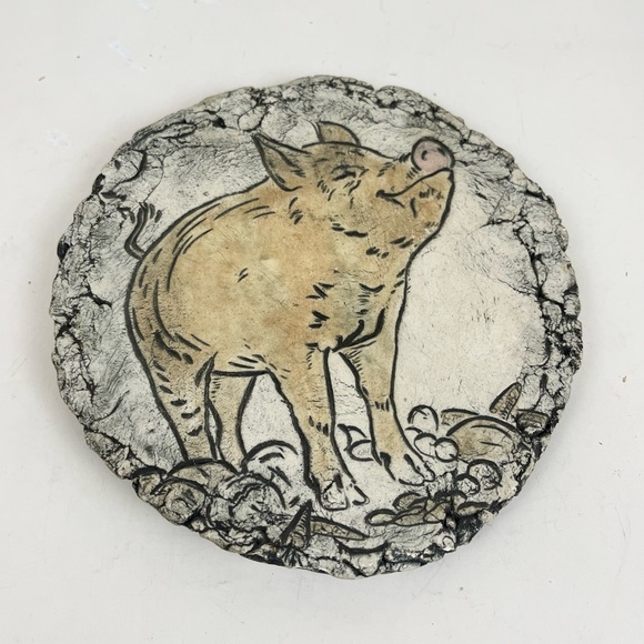 Shapes of Clay Mt St Helens Ash Pig Plaque Art Wall Hanging Decor Signed Stan - Picture 2 of 10